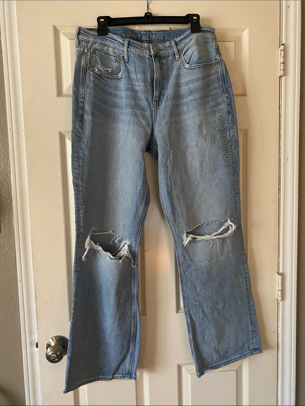 American Eagle 90s Bootcut Light Wash Distressed Jeans